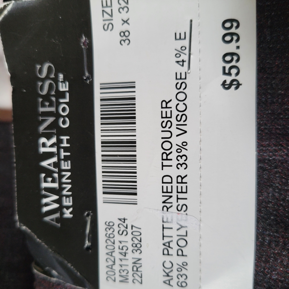 Kenneth Cole Patterned Trousers - Picture 1 of 6
